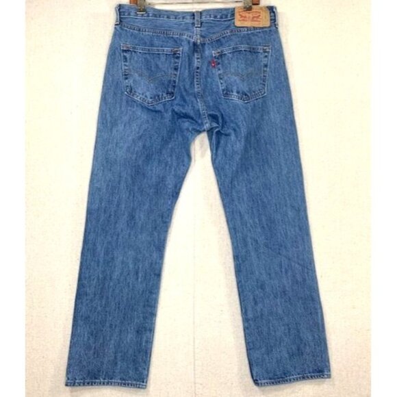 Levis 501XX Original Fit Button-Fly Jeans W34 L29 Blue Straight Leg Button Fly - Picture 2 of 12